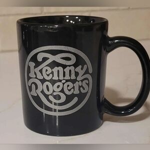 Kenny Rogers Black Ceramic Coffee Mug Cup (Autograph Signature Is Replica Image)